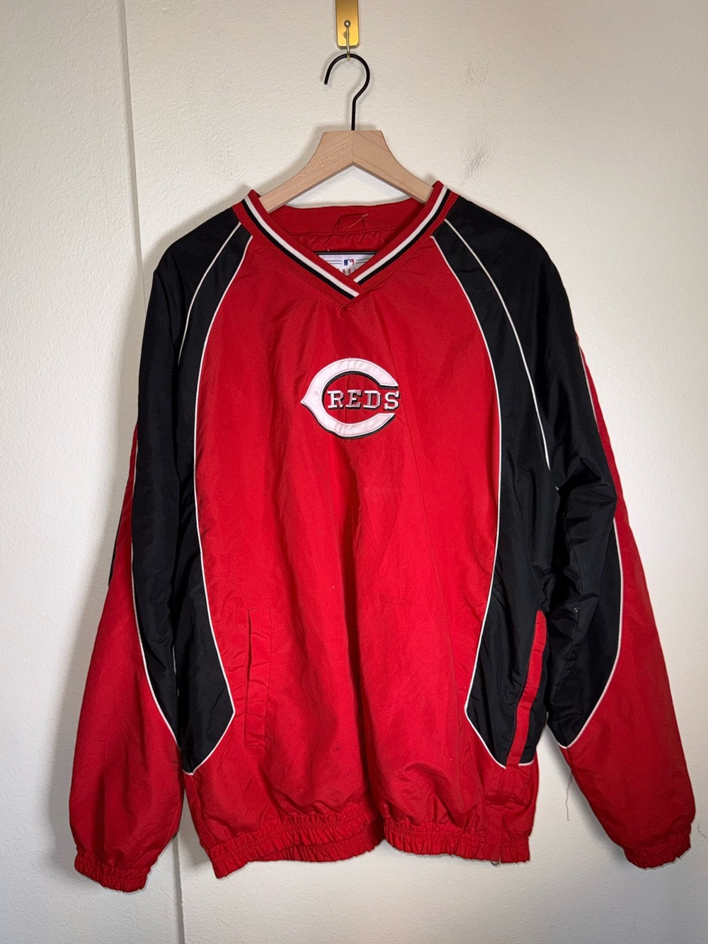 CINCINNATI REDS MLB Vintage 1989s pullover double lined baseball jacket XL